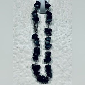 Vintage Black Chip Beaded Bracelet